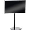 BellaFurn Standard TV, supporto per monitor, larghezza regolabile, acciaio inox - passaggio cavi nascosto | Forma: rotonda | Colore: nero opaco