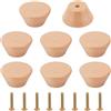 MAYJOYDIY 8 pomelli in legno chiaro per armadietti, pomelli in legno naturale, diametro 4 cm, rotondi, pomelli decorativi per mobili, con viti, per armadi, porte, armadi, credenze, comò