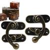 Generic Gancio a scatto antico Hasp Hook | Serratura in legno portagioie Hasp | Stile vintage sinistro e destro gancio fermo | Gancio antico Hasp | 2 pezzi Retro Antico Box | Serratura a scatto per scatola di