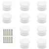 FINELYCR 10 Pezzi Pomelli Cucina, Bianco Pomelli per Cassetti, Diametro 33 mm, Maniglie per Mobili da Cucina a Forma di Fungo, Adatto per Armadi, Scarpiere, Cassetti e Mobili in Legno