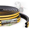 ToolSpace | Nastro sigillante autoadesivo per porte e finestre | 25m | Profilo D nero | Guarnizione per porte e finestre | Striscia sigillante anticollisione | Gomma EPDM