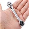 Clockjuan Chiave a cricchetto argento 1/10,2 cm Mini doppia testa 72 denti azionamento bussola e cacciavite bit cricchetto set rotatore pratico accessorio strumento 5 gradi montaggio rapido sblocco