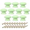 PATIKIL Manopole da 1-3/8 Pollici, 10pz Pomelli Rotondi per Cassetti e Cassettiere Maniglie Legno Pomelli per Cassetti Viti per Mobili da Cucina, Porta, Verde
