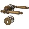 Amerdeco Maniglia per porta interna bronzo retrò con rosetta rotonda, set maniglia PZ con cilindro europeo, design classico per porte d'ingresso e interne UK0100