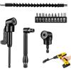 Druuzyl 14 Pezzi Trapano Mandrino Avvitatore Angolare Kit, Trapano 105 Gradi Prolunga Accessori Snodo 1/4 Porta Inserti Punte Adattatore Per Lavori Di Costruzione