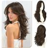 Sofeiyan Parrucche Lunghi Lisci,55 cm Castano con Riflessi Parrucca con Frange a Tenda,Layered Parrucca con Lace Front per Donna,Capelli Sintetica per Quotidiano Matrimonio Festival