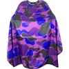 Grtheenumb Barber Cape, Hair Cutting Cape, Waterproof Barber With Adjustable Snap, Camo Print Purple (55.91x62.99 Inch)