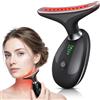 NIEOUIP Massaggiatore Viso, 7 Colori Radiofrequenza Viso, 3 Modalità Dispositivo di Bellezza Antirughe, 45°C EMS Gua Sha, Doppio Mento Lifting Strumento Guasha Viso per Tonificare Jawliner Pulizia, Nero