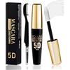 Lestpola Mascara 5D telescopico bianco per ciglia, mascara colorato a lunga tenuta, impermeabile e a prova di sbavature, con fibre di seta per volume e lunghezza, effetto extension ciglia, trucco occhi per