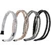 Aetherize Fascia per capelli con strass 4 pezzi Fasce scintillanti per donna Fascia per capelli minimalista vintage Doppio strato Accessori per in tinta unita per donna per in cristall