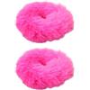 Generic 2 elastici per capelli pelosi elastici per capelli in pelliccia di coniglio sintetico, elastici per capelli, supporto per coda di cavallo soffice per donne e ragazze