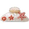YUEXNKO Mollettone Capelli Donna, Starfish Hair Clip, Grande Mollettoni Artiglio per Capelli, Antiscivolo Mollettone per Capellis, Accessori Capellis per Ragazze Donna, per Spiagge e Matrimoni (Bianco)