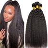HeioWuio Extension di capelli umani Yaki ondulati, colore nero naturale, senza colla, senza nodi, doppia trama, 3 ciocche da 300 g, per donne, 30,5 cm, 30,5 cm, #1B