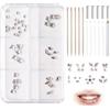 BIVYAX Brillantino Dente, Kit 40 Pezzi Gemme Dentali per Denti, Adesivi Strass Fai Da Te, Accessori per Sorriso Glitter, Decorazione per Feste e Eventi, Singolo Kit Venduto