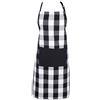 DII Buffalo Check Kitchen Collection - Grembiule da cuoco classico da fattoria, taglia unica, bianco e nero