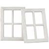 Relaxdays Cornici per Finestra in Legno, Set da 2, HB: 40x28 cm, Country, Bianche