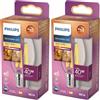 Philips LED Lampadina Candle & Lustre, Oliva, Filamento, WarmGlow, 3.4-40W, Dimmerabile, E14, 1 pezzo (Confezione da 2)