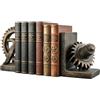 Bellaa 22944 - Set di 2 fermalibri a forma di ingranaggi industriali, stile steampunk