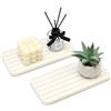 Deceram Vassoi di essiccazione in pietra assorbente d'acqua per lavello bagno pietra diatomite bianca vassoio da cucina terra diatomacea tappetino di asciugatura dispenser di sapone in ceramica supporto per