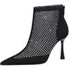 Generico Donna Spillo Alto High Tacco Heel a Punta Stivaletti Cerniera Sexy 8 CM Heels Strass Scintillanti Tulle