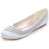 DANOBAB Per Donna Scarpe da Sposa Tacco Piatto Punta Tonda Raso Avorio Essenziale Estate/Fiore Comfort Strass Décolleté/Punta Chiusa