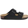 RAFTING GOLDSTAR Goldstar GS823 Sandali da Donna, Pelle Nera, Suola in Sughero, Fibbia Regolabile, Stile Casual, Piattaforma 2,5 cm