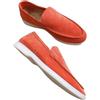 eimeinuosy Mocassini da uomo in pelle scamosciata, mocassini slip-on, per uomo, estivi, leggeri e traspiranti, mocassini piatti, casual, per guida e camminata, scarpe Oxford, Arancione Rosso, 6.5