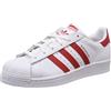 adidas CG6609 Unisex - Bambini Scarpe da Ginnastica Basse, Bianco (Footwear White/Scarlet/Scarlet 0), 35.5 EU