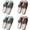 Teceyfeet Set di Ciabatte Ospiti,4 Paia Pantofole Ospiti Antiscivolo Lavabili Pantofole Aperte Sulla Punta Confortevole Pantofole per Donna Uomo Casa Hotel Spa Matrimonio Famiglia Viaggio，4 Taglie
