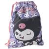 CERDÁ LIFE'S LITTLE MOMENTS Kuromi Hello Kitty - Zaino per la scuola da bambina, con chiusura a cordoncino e spalline, 27 x 33 cm, 100% poliestere, licenza ufficiale, ideale per la scuola e le attività