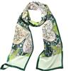 MEISEE Sciarpa da donna in 100% seta di gelso, 149,9 x 16 cm, sciarpa lunga per collo, scialli, con confezione regalo, Fiori verdi., Small