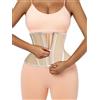 Atbuty Busto corto in vita formatori Cincher corsetto sottoseno Body Shaper Lattice Sport Cintura, Beige (busto corto da 22,9 cm, 9 ossa in acciaio, cerniera), Large