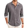 COOFANDY Camicia da uomo a maniche lunghe, per il tempo libero, vestibilità normale, casual, estiva, a quadretti