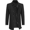Allthemen Cappotto Lana Invernale Uomo Collo Alto Parka Media Lunghezza | Caldo,Antivento,Collo Spesso,Vestibilità Regular,Tinta Unita,Trench Coat,Overcoat Cerniera,Casual Business,2 Tasche Interne