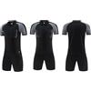 Generico Completo Arbitro Calcio Uomo, Divisa Arbitro Maniche Corte Traspirante Asciugatura Rapida, Set Completo con Maglia + Pantaloncini + Calzettoni per Adulti Adatto Uomo Donna(Black,3XL)