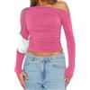 OYIGELZ Top da donna a maniche lunghe per uscire carino base Y2K autunno abiti moda vestiti