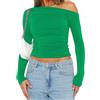 OYIGELZ Top da donna a maniche lunghe per uscire carino base Y2K autunno abiti moda vestiti