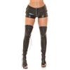 Koucla Gogo Pantaloncini in ecopelle con lacci e occhielli, Nero , S