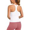 BAYDI Clouduxi Canotta da allenamento da donna con reggiseno integrato, canotta senza maniche per palestra, bianco, L