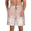 VCzsdff Costume da bagno da uomo con stampa glitter oro rosa ad asciugatura rapida, pantaloncini casual con tasche elastiche in vita fodera in rete, bianco, M Corto