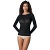 JADEA Maglia Donna con Scollo a Barca, Modal e Cashmere, Elasticizzata, Manica Lunga, Modello 4064 (IT, Testo, XL, Regular, Regular, Nero)
