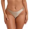 RELLECIGA Moda Mare Donna Brasiliano Slip Bikini Bottom con la Balza Champagne M