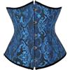 KUOSE Bustino da donna, taglie forti, in raso, corsetto modellante, Nero e blu, 6-8