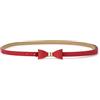 sourcing map Skinny Cintura metallo bow-knot nessuna fibbia cintura sottile per donne Rosso 99.5cm/39.17