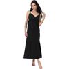 Lovable Copricostume | Abito Lungo in Viscosa Spalline con Scollo a V in Tela di Viscosa | Spiaggia, Mare, Vacanza | Beachwear Donna, Nero 2 - S