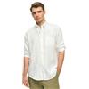 Brooks Brothers Camicia Sportiva a Maniche Lunghe in Lino Irlandese, da Uomo, Bianca, XXL