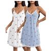 Ekouaer Camicia da Notte Donna Estiva Sexy Spalline Sottili Indumenti da Notte in Pizzo Babydoll Senza Maniche Sottoveste Lingerie S-XXL