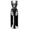 Generic Set Gonna Estiva retrò Goth Club da Donna Senza Maniche Collant Neri Gonna Divisa in Rete-Nuovo Stile Nero 2-XXL