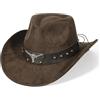 EOZY Cowboy Cowgirl Cappello da cowgirl per donne e uomini, in pelle scamosciata