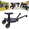 dmiuiou Buggy Board con sedile 25 kg - Pedana universale per passeggino | Portata 25 kg, 2 in 1 (seduta e in piedi), ruote in poliuretano a 360°, altezza regolabile, per bambini da 3 a 7 anni